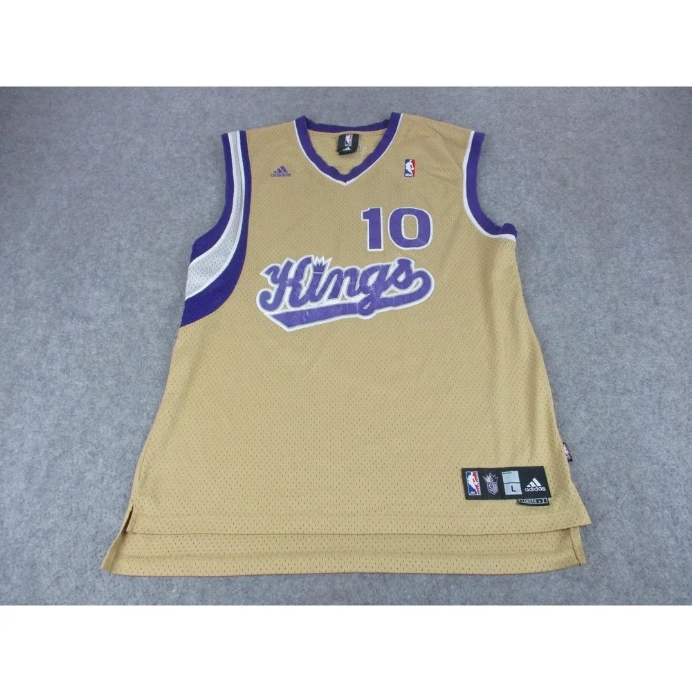 VINTAGE Mike Bibby Sacramento Kings Basketball Jersey Mens Large Gold Adidas NBA